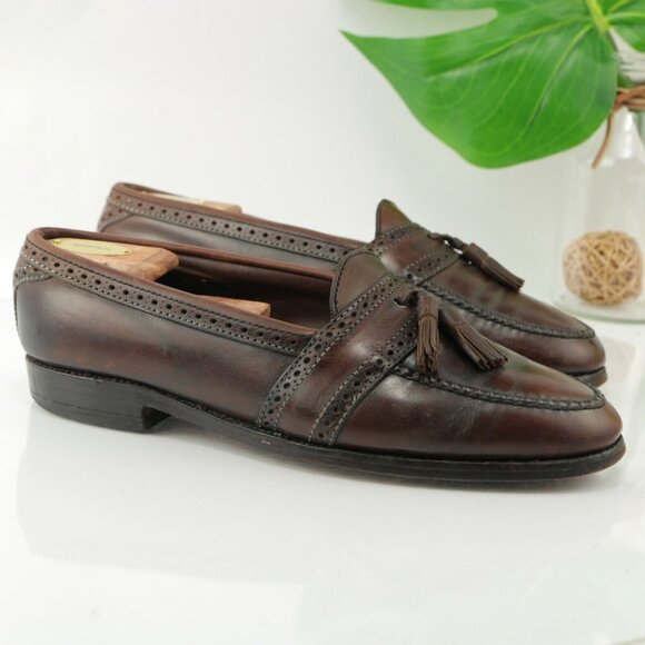 Allen Edmonds Mens Harvard Loafer Size 9.5 B Brown Leather Tassel Slip On Shoe - Picture 3 of 12